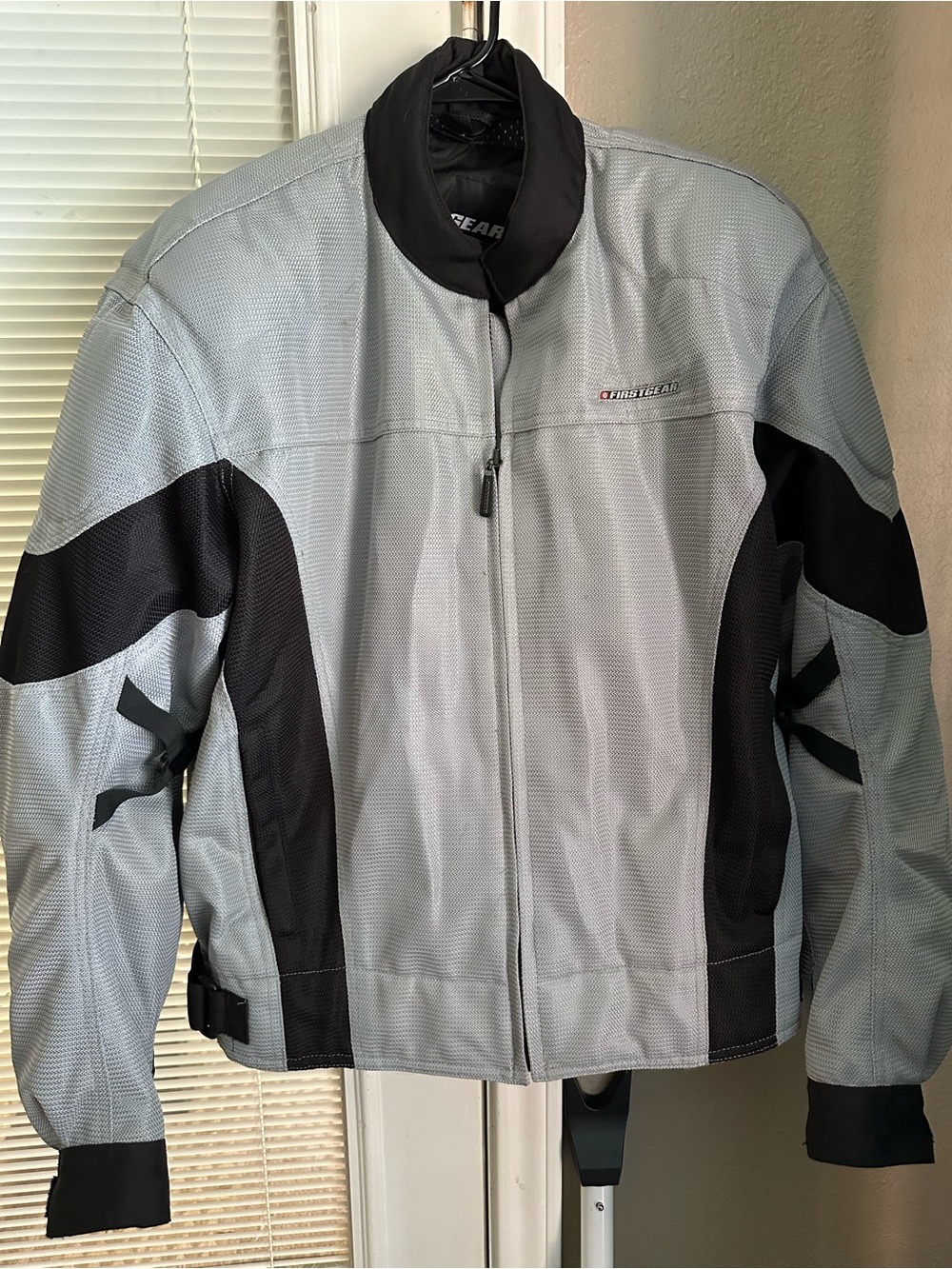 Men's Firstgear Gray and Black Motorcycle Plated Summer Jacket